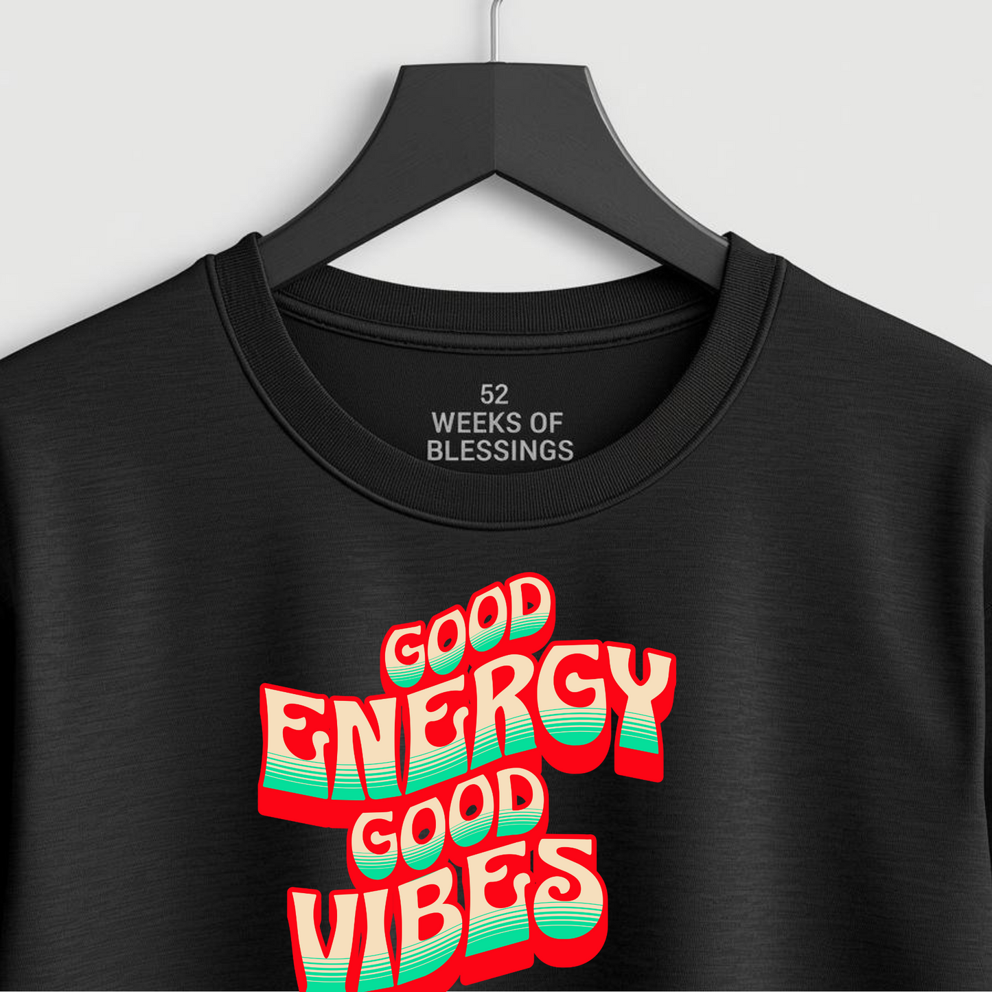 Good Energy Good Vibes - Lime Green-Red