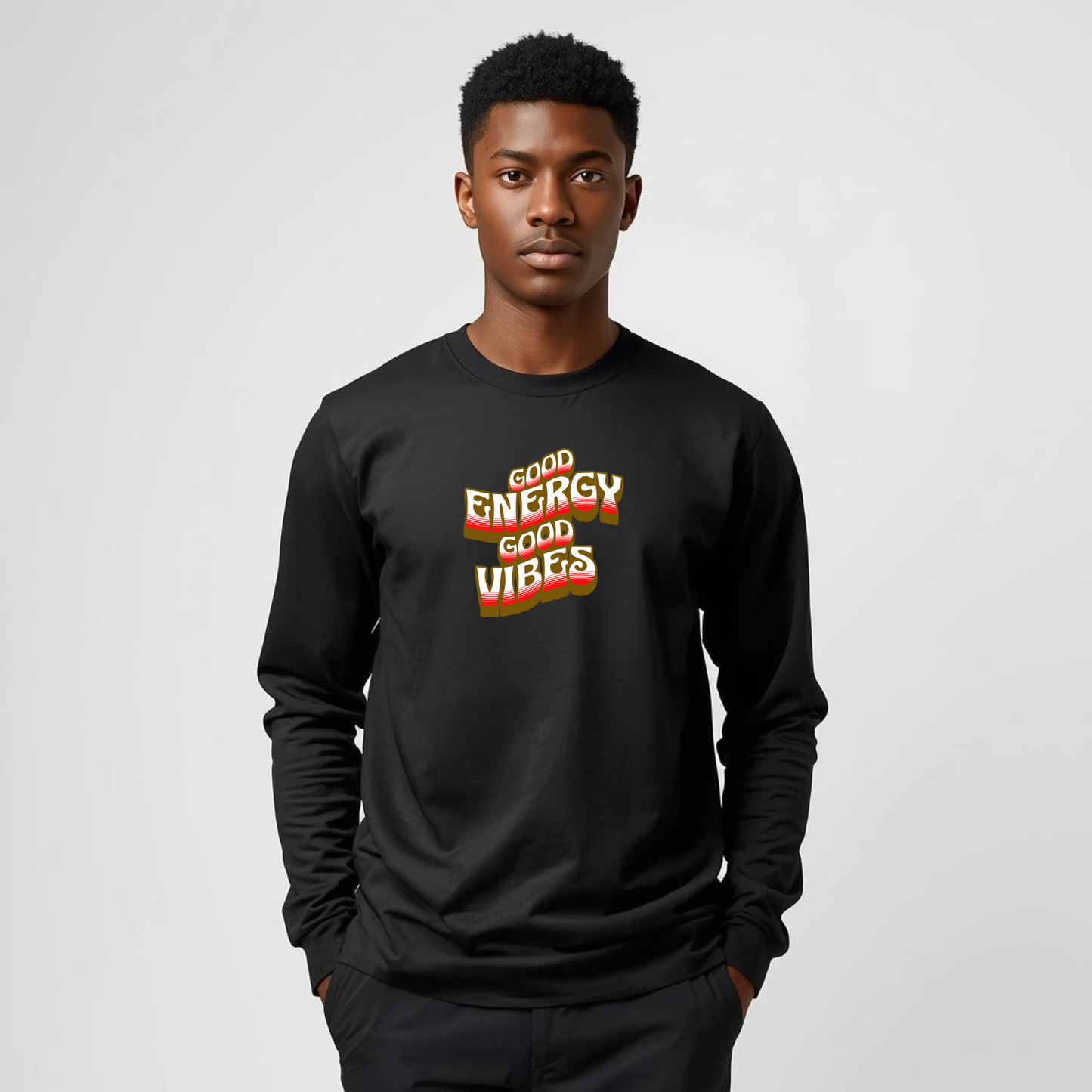 Good Energy Good Vibes - Brown-Red