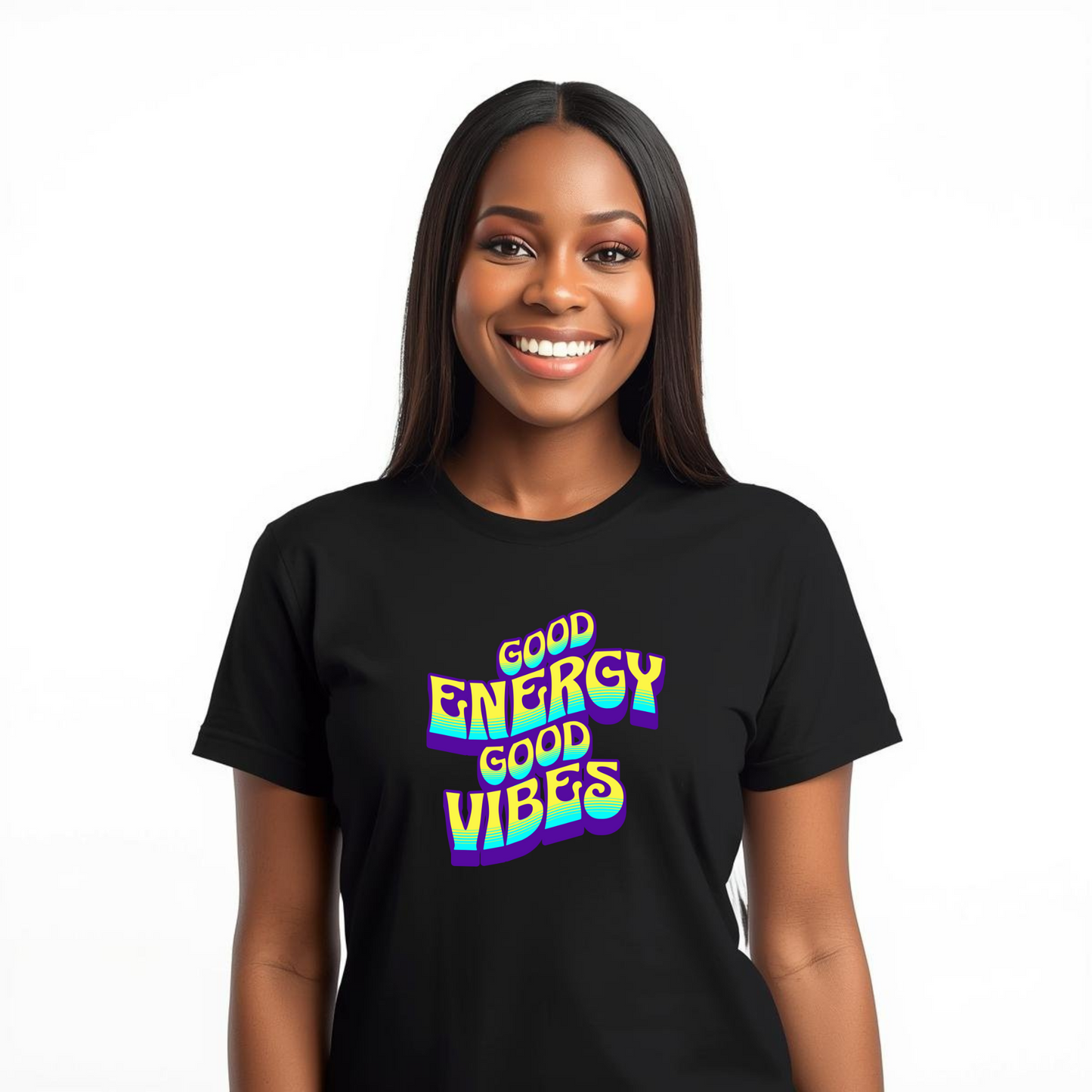 Good Energy Good Vibes - Yellow-Purple